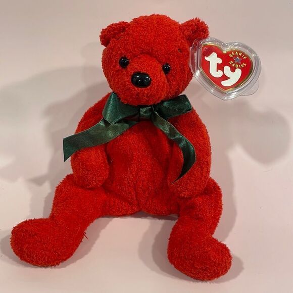 2001 Vintage Ty Beanie Baby Mistletoe the Christmas Bear 8” Excellent Used Con… - Picture 1 of 9